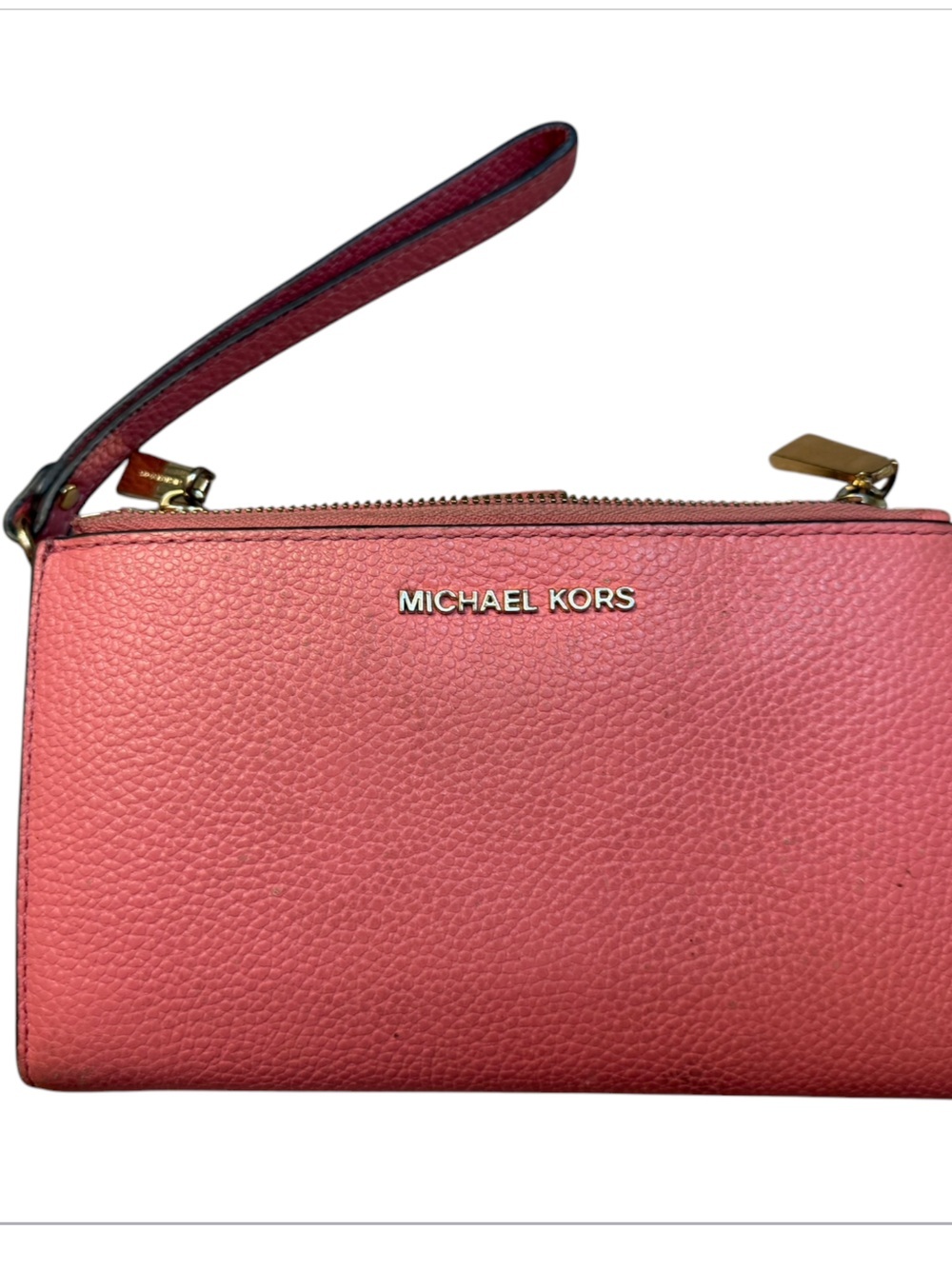 MICHAEL KORS Jet Set Travel Wristlet Clutch Women Leather Bifold Wallet Pink